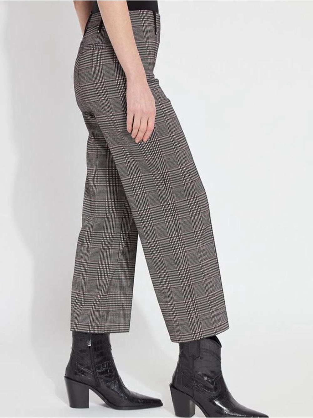 Lysse Glen Plaid Wide-Leg Crop Pants XS $129